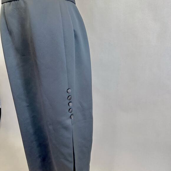 Alex Evenings black satin tuxedo a line maxi skirt Size 12 - Picture 5 of 12